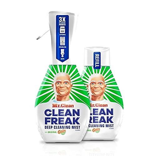 Mr. Clean Freak Deep Cleaning Mist Multi-Surface Spray With Gain Original Bundle 1 Starter 1 Refill