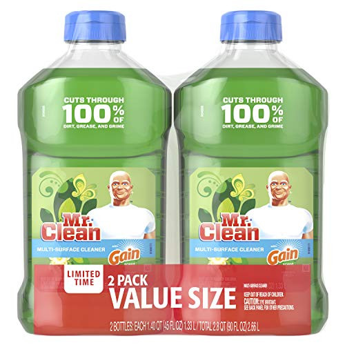 Mr. Clean Liquid All Purpose Multi-Surface Cleaner With Gain Original - 45 Ounce Each Bottle (Pack Of 2) (Total 90 Fl Oz)