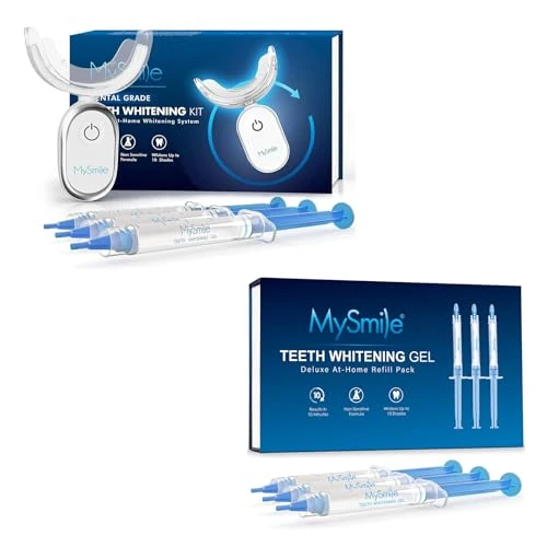 Mysmile Teeth Whitening Kit For Sensitive Teeth With Led Light 10 Min Non-Sensitive Fast Teeth Whitener 6 Carbamide Peroxide Teeth Whitening Gel Enamel Safe