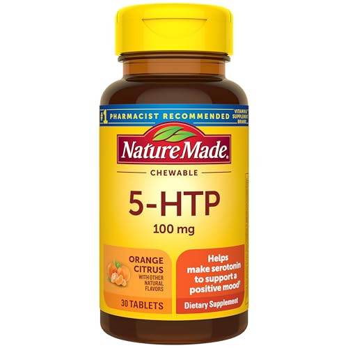 Nature Made Chewable 5Htp 100Mg 5-Htp Mood Support Supplement 30 5 Htp Chewable Tablets 30 Day Supply