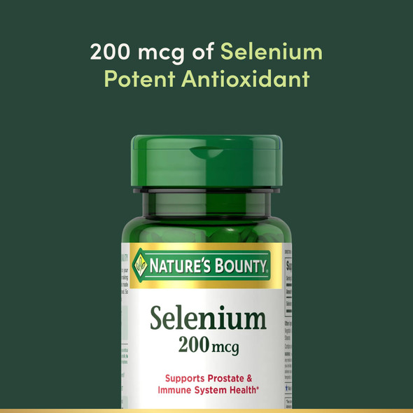 Nature'S Bounty Selenium Supports Prostate And Immune System Health 200 Mcg 100 Tablets