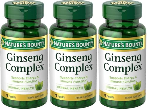 Nature'S Bounty Ginseng Complex Herbal Health Capsules 75 Ea (Pack Of 3)