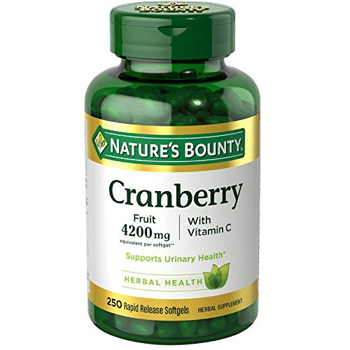 Nature'S Bounty Cranberry Fruit 4200 Mg With Vitamin C 250 Softgels (Pack Of 3)