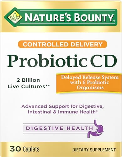 Nature'S Bounty Probiotic Controlled Delivery Dietary Supplement Delivers Friendly Bacteria To Digestive And Immune Systems 30 Caplets