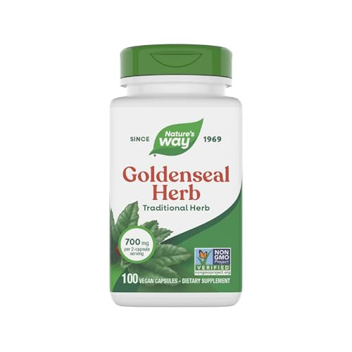 Nature'S Way Premium Herbal Goldenseal Herb 800 Mg Per Serving 100 Vcaps