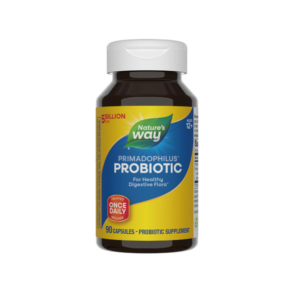 Nature'S Way Primadophilus Probiotic Healthy Digestive Flora 5 Billion Cfu Per Serving Keep Refrigerated 90 Capsules (Packaging May Vary)
