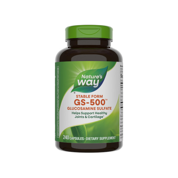 Nature'S Way Gs-500 Glucosamine Sulfate Stable Form Helps Support Healthy Joints & Cartilage 500 Mg Glucosamine Per Capsule 240 Capsules (Packaging May Vary)