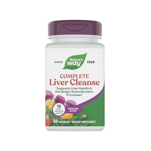 Nature'S Way Complete Liver Cleanse Supports The Body'S Detoxification Processes With Milk Thistle B-Vitamins Amino Acid Liver Blend 84 Capsules (Packaging May Vary)