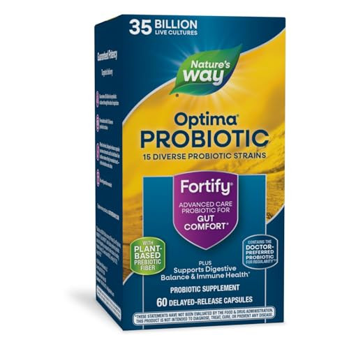 Nature'S Way Fortify Optima Probiotic For Adults 35 Billion Live Cultures 15 Strains Supports Digestive Balance And Immune Health No Refrigeration Required 60 Capsules (Packaging May Vary)