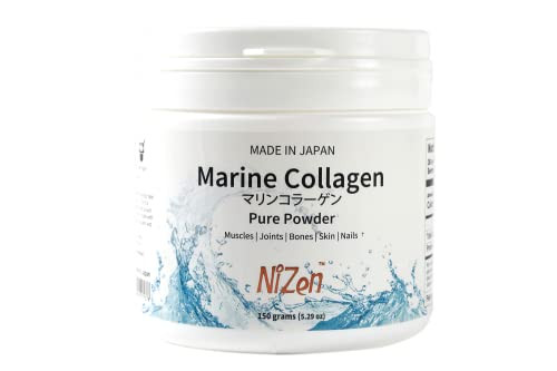 Nizen Marine Collagen Pure Powder Hydrolyzed Peptides Easy-To-Digest Amino Acids Supplement. Unflavored. Non-Clumping. Made In Japan 5.29Oz