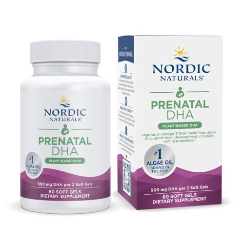 Nordic Naturals Vegan Prenatal Dha Unflavored - 60 Soft Gels - 500 Mg Plant-Based Dha - Supports Brain Development In Babies & Healthy Pregnancy - Non-Gmo 30 Servings