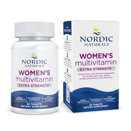 Nordic Naturals Women S Multivitamin Extra Strength - Skin Hair Energy & Bone Support - Immunity Supplement - 20 Essential Nutrients - 60 Tablets 30 Servings