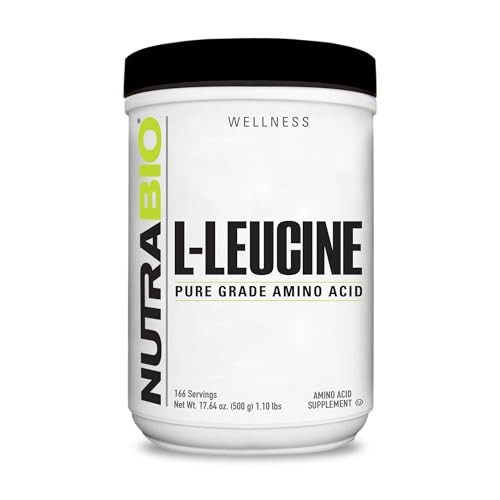 Nutrabio 100 Pure L-Leucine - Muscle Recovery And Support - Naturally Fermented Free Form Amino Acid - Vegan Non-Gmo Gluten Free - (500 Grams)