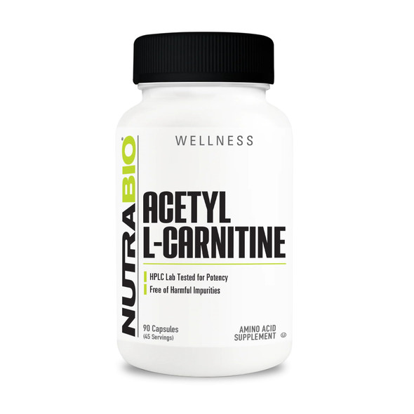 Nutrabio Acetyl L-Carnitine (Alcar) Supplement 500Mg - Support Natural Energy Production Metabolic Management And Overall Health 90 Capsules