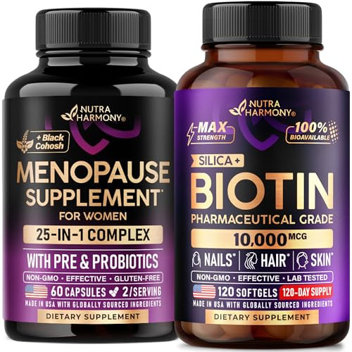 Nutraharmony Menopause Supplement & Biotin With Silicon Softgels