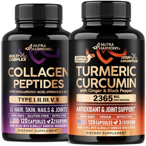 Nutraharmony Collagen Peptides & Turmeric Curcumin Capsules