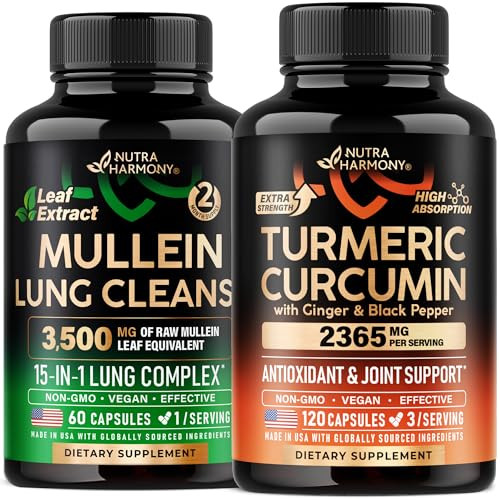 Nutraharmony Mullein Leaf Extract & Turmeric Curcumin Capsules