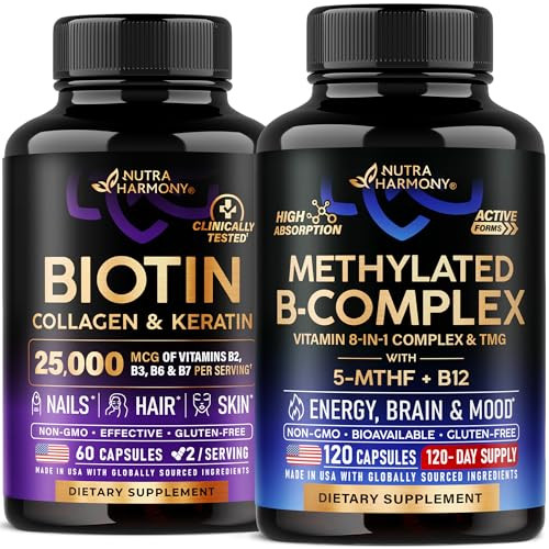 Nutraharmony Biotin Collagen Keratin & Vitamin B Complex Methylated Capsules