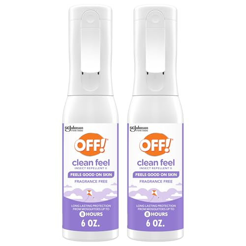 Off Clean Feel Insect Repellent Misting Spray Fragrance-Free Picaridin Bug Spray For Lasting Deet-Free Protection From Mosquitoes And Ticks 6 Oz (Pack Of 2)