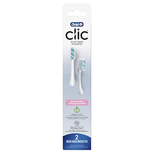 Oral-B Clic Toothbrush Sensitive Clean Replacement Brush Heads White 2 Count