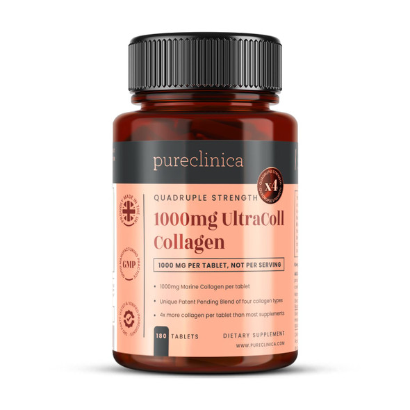 Pureclinica Ultracoll Marine Collagen 1000Mg X 180 Tablets (6 Months Supply). The Only Patented Anti-Aging Collagen Types I Ii Iii And Vii