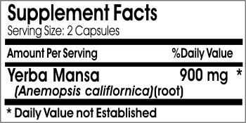 Purecontrol Supplements Yerba Mansa 900Mg // 180 Capsules // Pure // By Purecontrol Supplements
