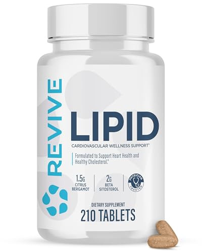 Revive Md Lipid Support Formula - Supplement Helps Maintain Healthy Cholesterol Levels Endothelial Health & Triglyceride Levels - Beta Sitosterol Citrus Bergamot & Pantethine (30 Servings)