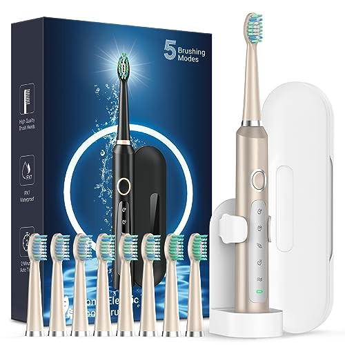 Rtauys Champagne Electric Toothbrush 120 Days Battery Life - Champagne