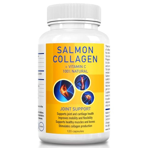 Salcoll Premium Marine Collagen Capsules 120 Count Fish Collagen Supplement For Joint Support Skin Hair & Nails