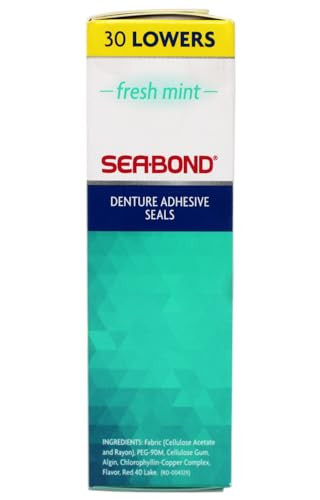 Sea-Bond Sea Bond Secure Denture Adhesive Seals Fresh Mint Lowers All-Day-Hold Mess-Free 30 Count 7 Pack