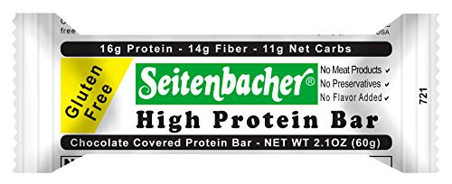 Seitenbacher Chocolate Covered Protein Bar 16G Of Protein 14G Of Fiber Hazelnuts 2.1 Ounce (Pack Of 12)