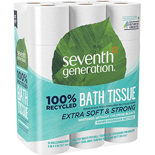 Seventh Generation 100 Recycled Bathroom Tissue Septic Safe 2-Ply White 240 Sheets/Roll 24/Pack