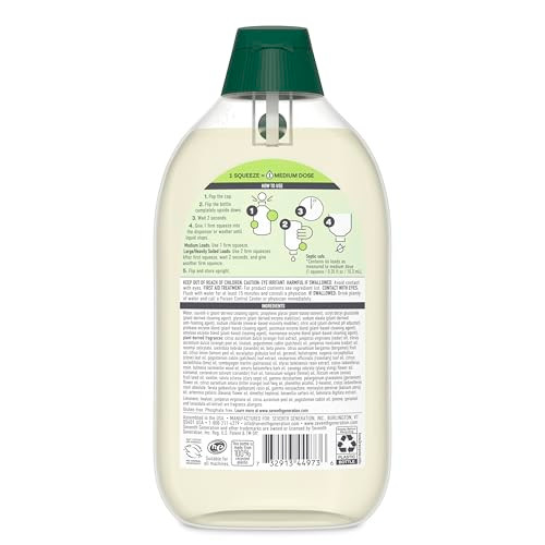 Seventh Generation Laundry Detergent Ultra Concentrated Clean Scent Oz 2 Pack 132 Loads Clear Power Plus 23.1 Ounce