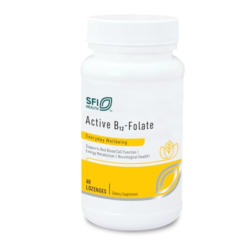 Klaire Labs Sfi Health Active B12 - Folate Supplement - Dissolvable Lozenge With Methyl Folate & Vitamin B12 Methylcobalamin - Highly Absorbable - Support Healthy Mood Energy & Cognition (60 Count)
