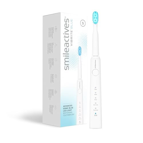 Smileactives Vibrite Sonic Power Electric Toothbrush Teeth Whitening & Gum Care Blue Led Light For Oral Health Rechargeable Toothbrush Multiple Brushing Modes For Deep Cleaning & Sensitive Gums