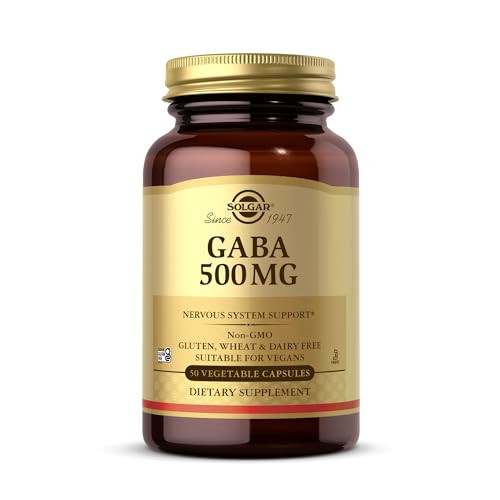 Solgar Gaba 500 Mg 50 Vegetable Capsules - Relaxation & Nervous System Support - Amino Acid - Non-Gmo Vegan Gluten Free Dairy Free Kosher 50 Servings