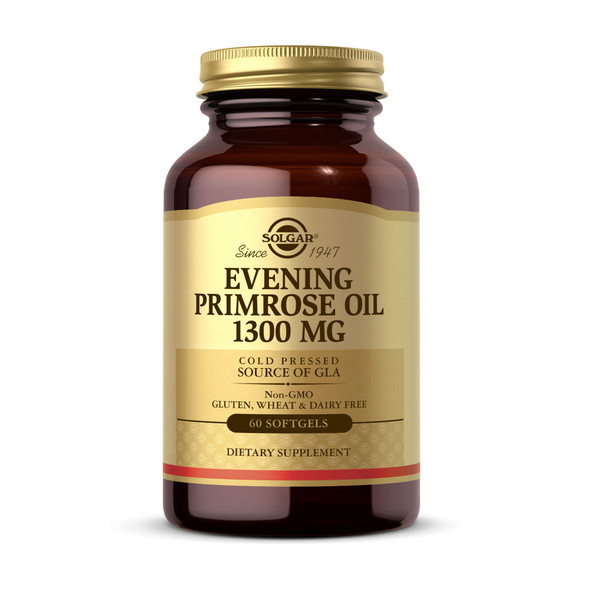 Solgar Evening Primrose Oil 1300 Mg 60 Softgels - Promotes Healthy Skin - Nutritional Support For Women - Non-Gmo Gluten Free Dairy Free 60 Servings