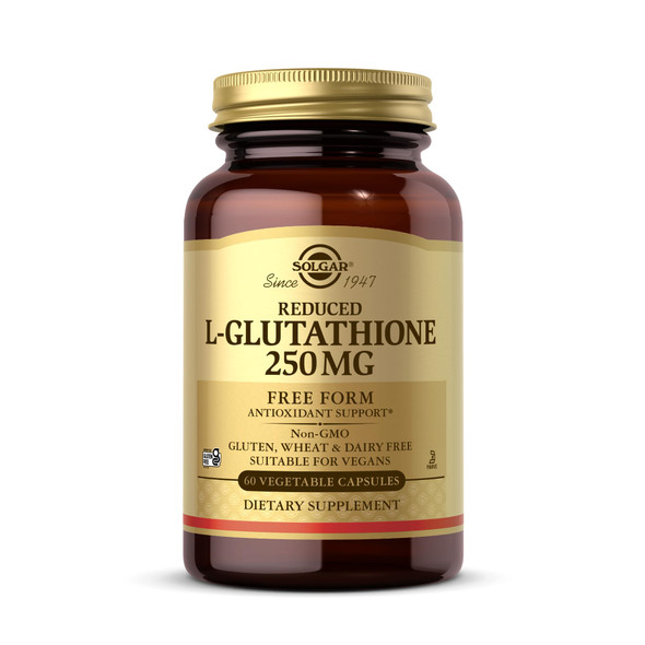 Solgar Reduced L-Glutathione 250 Mg - 60 Vegetable Capsules - Antioxidant Support - Non-Gmo Vegan Gluten Free Dairy Free Kosher 60 Servings