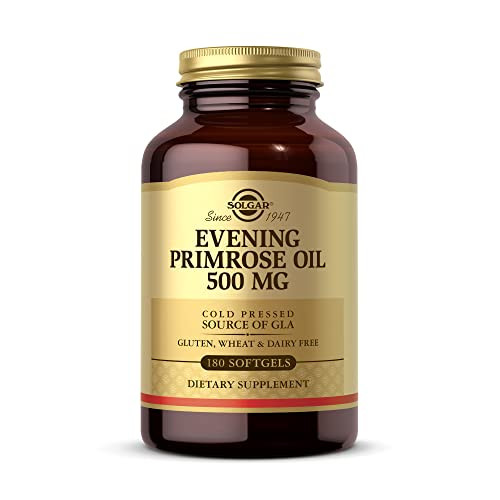 Solgar Evening Primrose Oil 500 Mg 180 Softgels - Promotes Healthy Skin & Cardiovascular Health - Nutritional Support For Women - Gluten Free Dairy Free 180 Servings