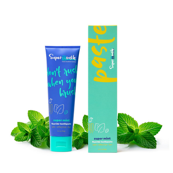Supermouth Fluoride Toothpaste - Adults & Kids Fights Cavities Whitens Nano Hydroxyapatite Dentist Developed Safe Clean Ingredients Gentle On Sensitive Teeth Vitamins D3 & K2 4 Tasty Flavors