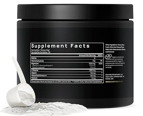Terra Elmnt Triple Sleep Magnesium L-Threonate Powder W. Apigenin L-Theanine Melatonin - Magtein Magnesium L Threonate Supplement - High Strength Magnesium For Deep Sleep & Calm Natural Sleep Aid For Adults