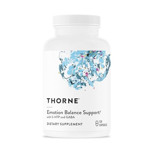 Thorne - Emotion Balance Support - Supports Mood & Stress Management - Vitamins B6 B12 & C 5-Htp Gaba Rhodiola Folate (5-Mthf) & L-Tyrosine - Third-Party Certified - Gluten-Free 120 Capsules