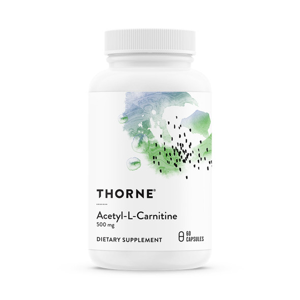 Thorne - Acetyl-L-Carnitine - 500 Mg - Supports Brain Function Mood & Healthy Nerve Sensations In The Hands & Feet - Third-Party Certified - Gluten Dairy & Soy-Free 60 Capsules