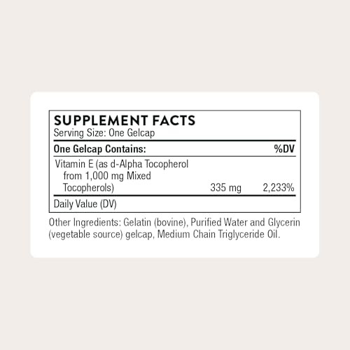 Thorne - Ultimate-E - Vitamin E Supplement From Mixed Tocopherols - Fat-Soluble Antioxidants For Cardiovascular Support - Third-Party Certified - Gluten Dairy & Soy-Free 60 Softgels