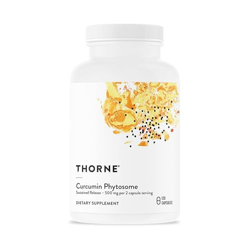 Thorne - Curcumin Phytosome 500 Mg (Meriva) - Sustained Release Clinically Studied - Supports Healthy Inflammatory Response In Joints Muscles Gi Tract Liver Brain & Nerves 60 Servings