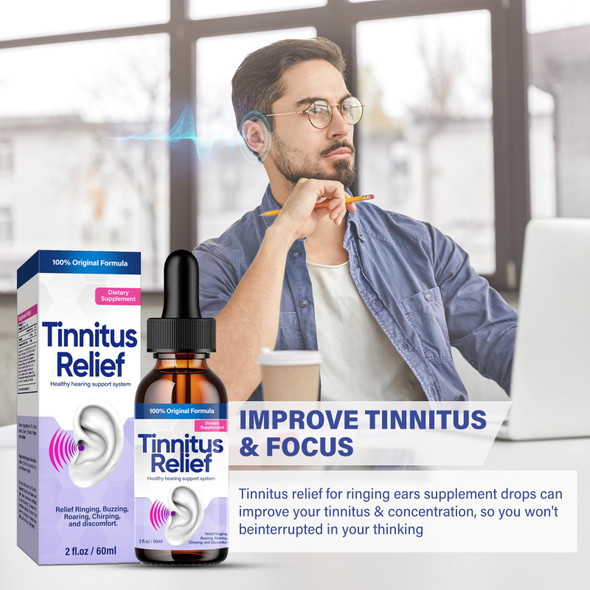 Topicy Tinnitus Relief For Ringing Ears Best-Ear Ringing Relief Drops Natural Herbal Blend Effective Tinnitus Treatment To Reduce Ear Noise Improve Hearing Purple