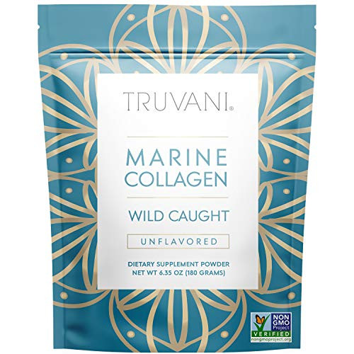 Truvani Wild Caught Hydrolyzed Marine Collagen Protein Powder Collagen Protein Supplement With Type 12 & 3 Non-Gmo Gluten Free Fish Collagen 15 Servings