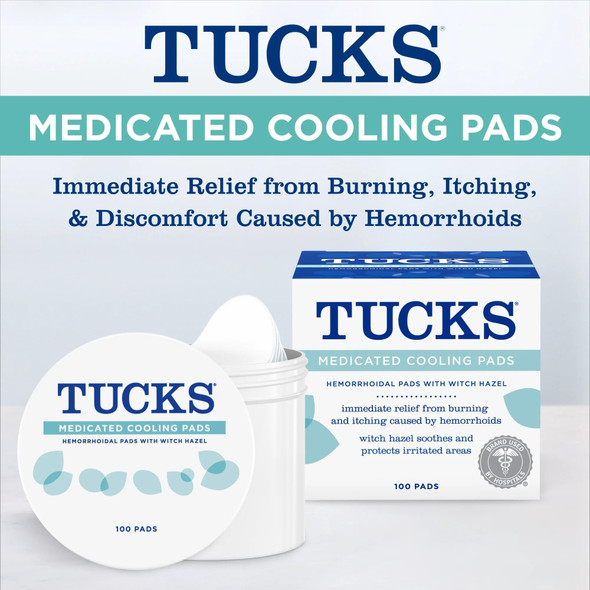 Tucks Medicated Cooling Pads 200 Count - Witch Hazel Pads For Sensitive Areas Cleanse And Protect From Irritation