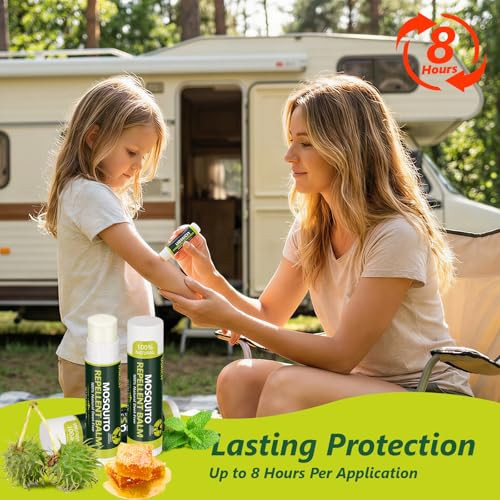 Uskich 10 Pack Mosquito Repellent Balm StickMosquito Repellent Balm For Outdoor PatioHikingCampingPlant-Based Natural Ingredients Travel-Pocket Size0.15Oz Each