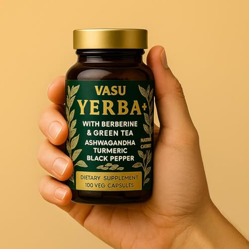 Vasu Yerba Yerba Mate Capsules 9 In 1 Blend With Barberry & Green Tea With Ashwagandha Amla Turmeric & Ginger Herbal Supplement For Clean Energy Focus & Digestive Support 100 Vegan Capsules